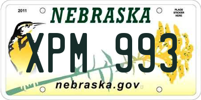NE license plate XPM993
