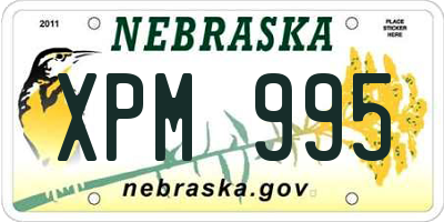 NE license plate XPM995