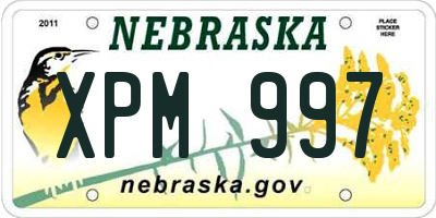 NE license plate XPM997