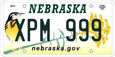 NE license plate XPM999
