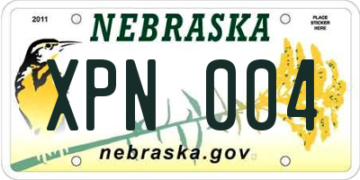 NE license plate XPN004