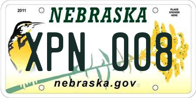 NE license plate XPN008