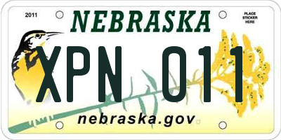 NE license plate XPN011