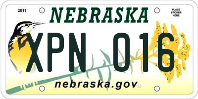NE license plate XPN016