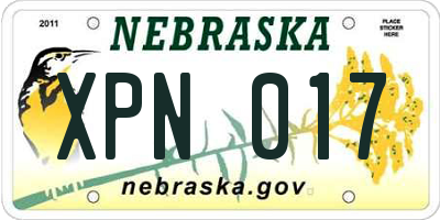 NE license plate XPN017