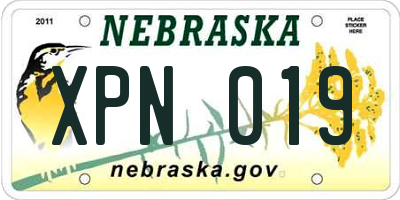 NE license plate XPN019