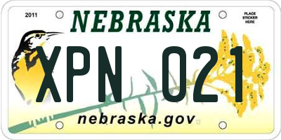 NE license plate XPN021