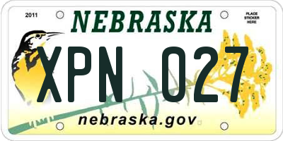NE license plate XPN027