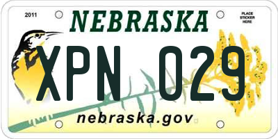 NE license plate XPN029