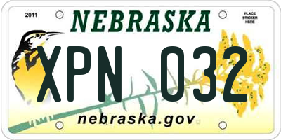 NE license plate XPN032