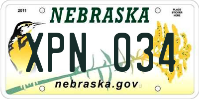 NE license plate XPN034