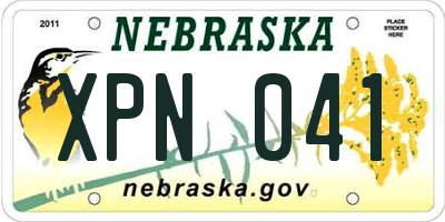 NE license plate XPN041