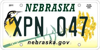 NE license plate XPN047