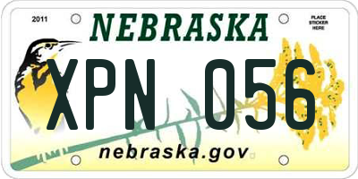 NE license plate XPN056