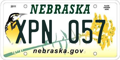 NE license plate XPN057