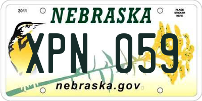 NE license plate XPN059