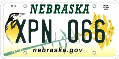 NE license plate XPN066