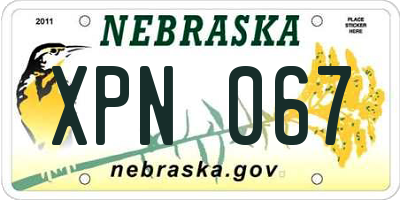 NE license plate XPN067
