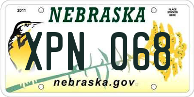 NE license plate XPN068