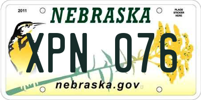 NE license plate XPN076
