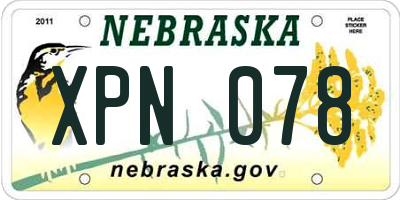 NE license plate XPN078