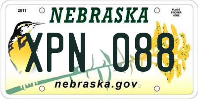 NE license plate XPN088