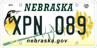 NE license plate XPN089