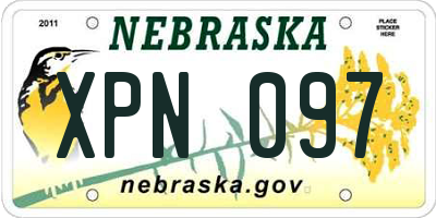 NE license plate XPN097