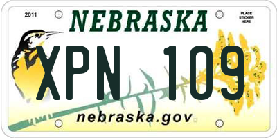 NE license plate XPN109