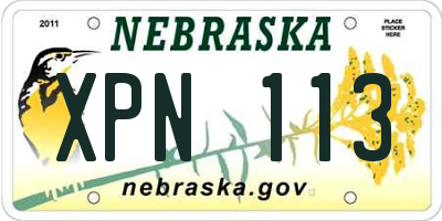 NE license plate XPN113