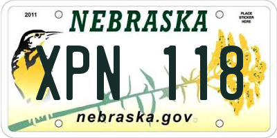 NE license plate XPN118