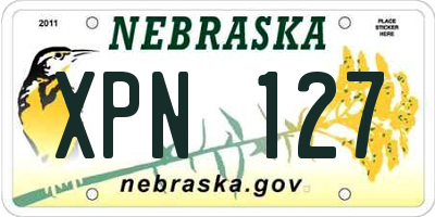 NE license plate XPN127