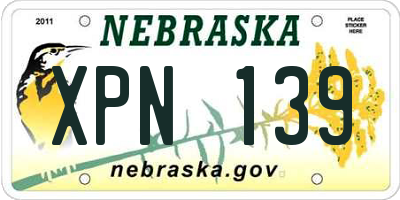 NE license plate XPN139