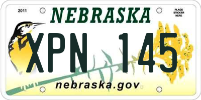 NE license plate XPN145