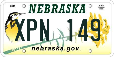 NE license plate XPN149