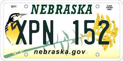 NE license plate XPN152