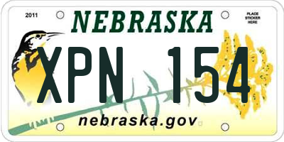 NE license plate XPN154