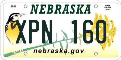 NE license plate XPN160