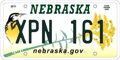 NE license plate XPN161