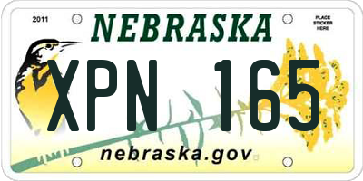 NE license plate XPN165