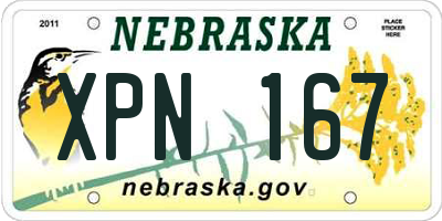 NE license plate XPN167