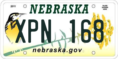 NE license plate XPN168
