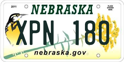 NE license plate XPN180