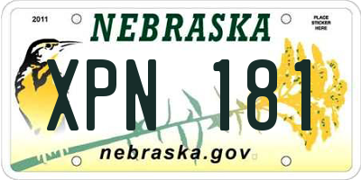 NE license plate XPN181