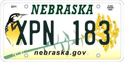 NE license plate XPN183