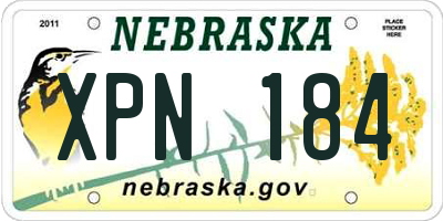 NE license plate XPN184