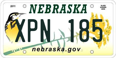 NE license plate XPN185