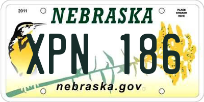 NE license plate XPN186