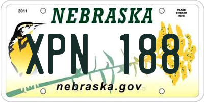 NE license plate XPN188