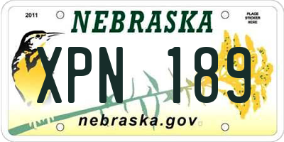 NE license plate XPN189